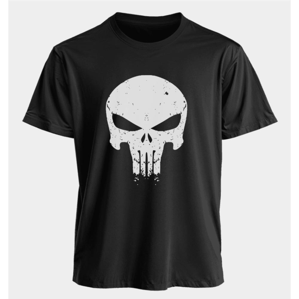 Men's and Women's T-shirts Punisher Summer American Spring and Autumn Basic Loose Sporty Trend Oversized Short-sleeved
