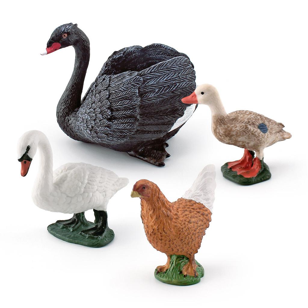 Pvc Farm Animal Decor Set With Realistic Swans Ducks And Chickens For Home Or Office Display