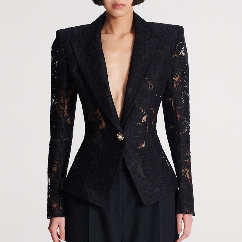 In Stock: 2026 Spring/Summer Slim-Fit Embroidered Mesh Jacket