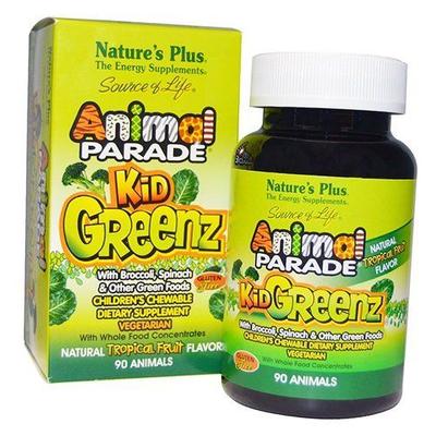 Complexo de Superalimentos Verdes para Crianças, Animal Parade Kid Greenz, 90 tab Tropical (71375035)