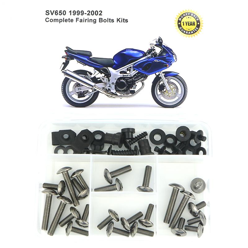 Apto Para Suzuki SV650 1999 2000 2001 2002 Kit Completo de Tornillos para Carenado de Motocicleta Tornillos Tuercas de Velocidad Acero Clips para Carenado