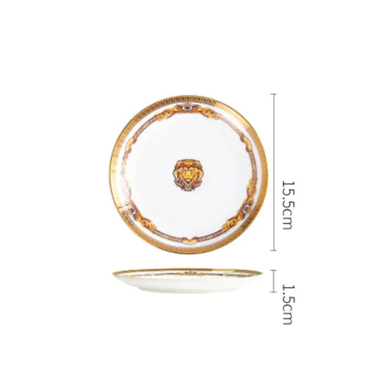 

Европейская керамическая тарелка Креатив Главная Стейк Обеденные тарелки Древняя Греция Элегантный узор Украшение Ресторан Обеденный стол Декор