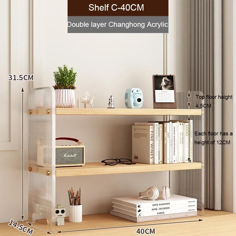 Desktop Storage Rack Office Supplies Organizers 3 Layers Acrylic Bookshelf Desk Holder Dormitory Book Shelf Kitchen Storage Rack