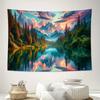 Fantasy Mountain Lake Sky Reflection Landscape Wall Tapestry Machine Washable All Season Decor Art Print Nature Design Home