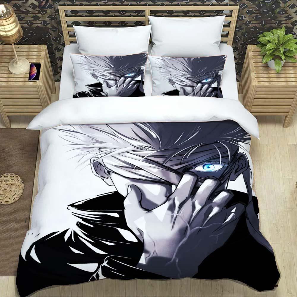 3D Anime Jujutsu Kaisen Satoru Gojo Christmas Gift King Twin Double Child Bedding Collection Microfiber Or Polyester Duvet Cover Collection