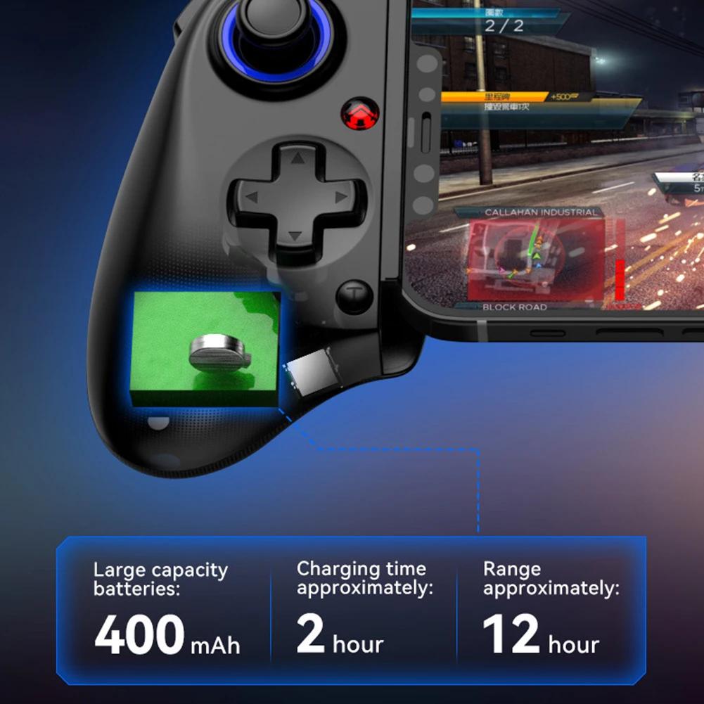 D11S Mobile Phone Gamepad with Cooling Fan/Programmable Back Buttons BT 5.2 Telescopic Game Controller for Android/IOS/SWITCH