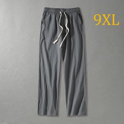 Men Plus Size 9XL 8XL   Pants Spring and Summer Trousers Men Fashion Casual Solid Color Pants