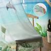 Cortinas transparentes de palmeira com golfinhos do mar para sala de estar, quarto, cortinas de tule voile modernas, cortinas de tecido para cozinha