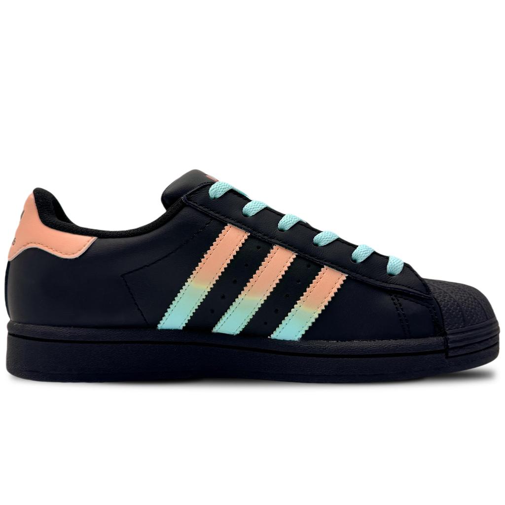Adidas Originals SUPERSTAR Slip Resistant Slip Resistant Low top Skateboard Shoes Unisex Black Orange Blue EG4959(Team372-)
