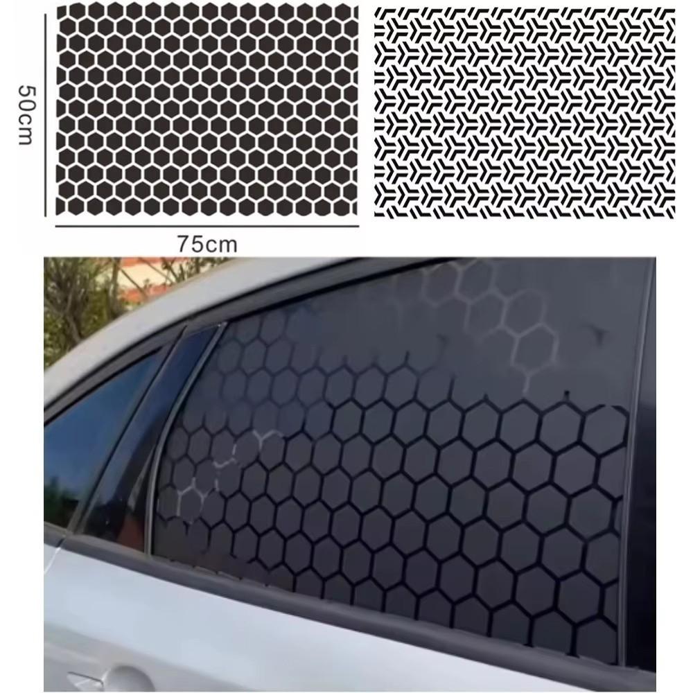 Matte Black Car Stickers 75x50cm Vinyl Sticker Side Window Sun Shade Sticker  Window DIY Decor