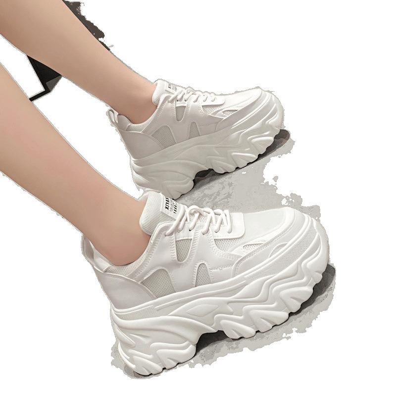8Cm Thick-soled Mesh Dad Shoes Women's 2025 New Spring Casual Korean Version of Muffin Height-increasing Small Sports Shoes