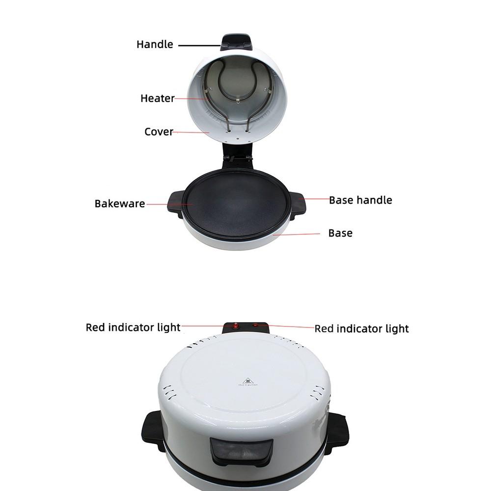 Tostador Cocedor de Bistecs 2000W Asador Eléctrico de Pizza Fabricante de Pizza Doméstico Antiadherente Máquina para Hornear Pizza