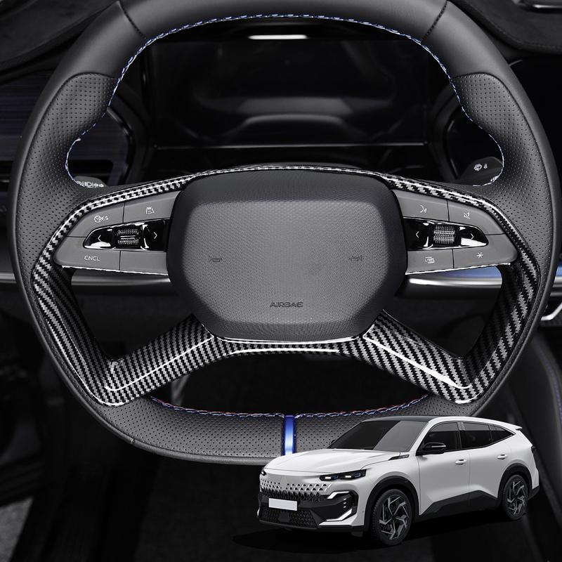 1PCS For Renault Filante 2026 2027 LHD/RHD Car Steering Wheel Button Cover Interior Accessories Carbon/Wood/Black Style ABS