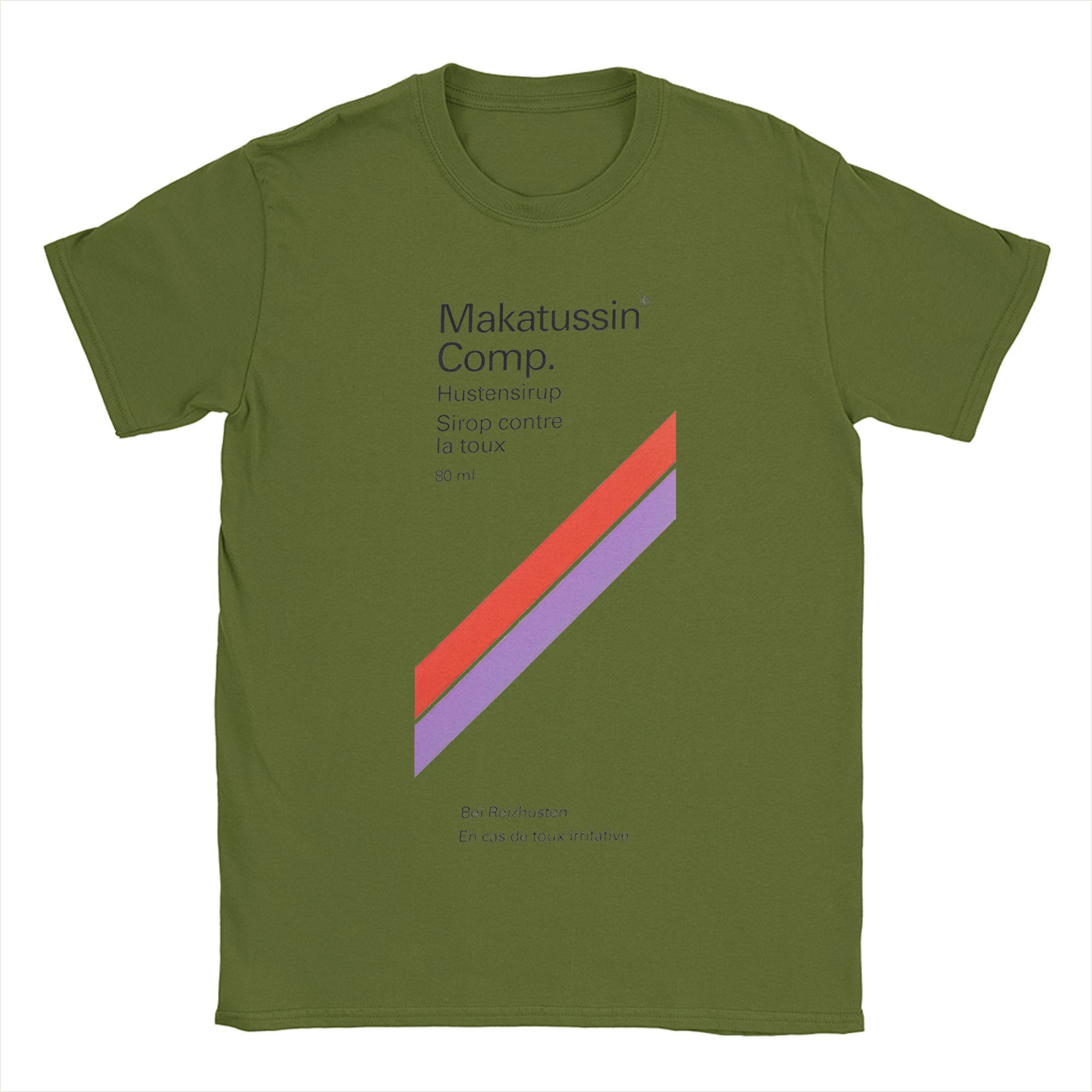 

Men T-Shirts Makatussin Comp 80ml Label Vintage Cotton Tee Shirt Short Sleeve Funny T Shirts Crewneck Clothes Summer L