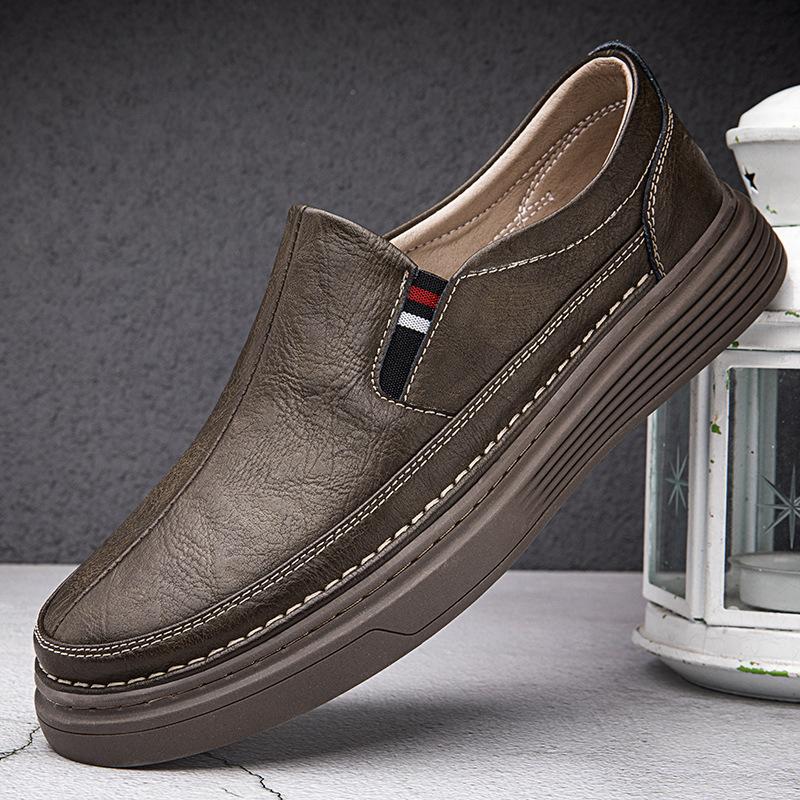 Men's shoes summer new board shoes men's trendy shoes British business leather shoes men's one-pedal lazy tooling casual shoes