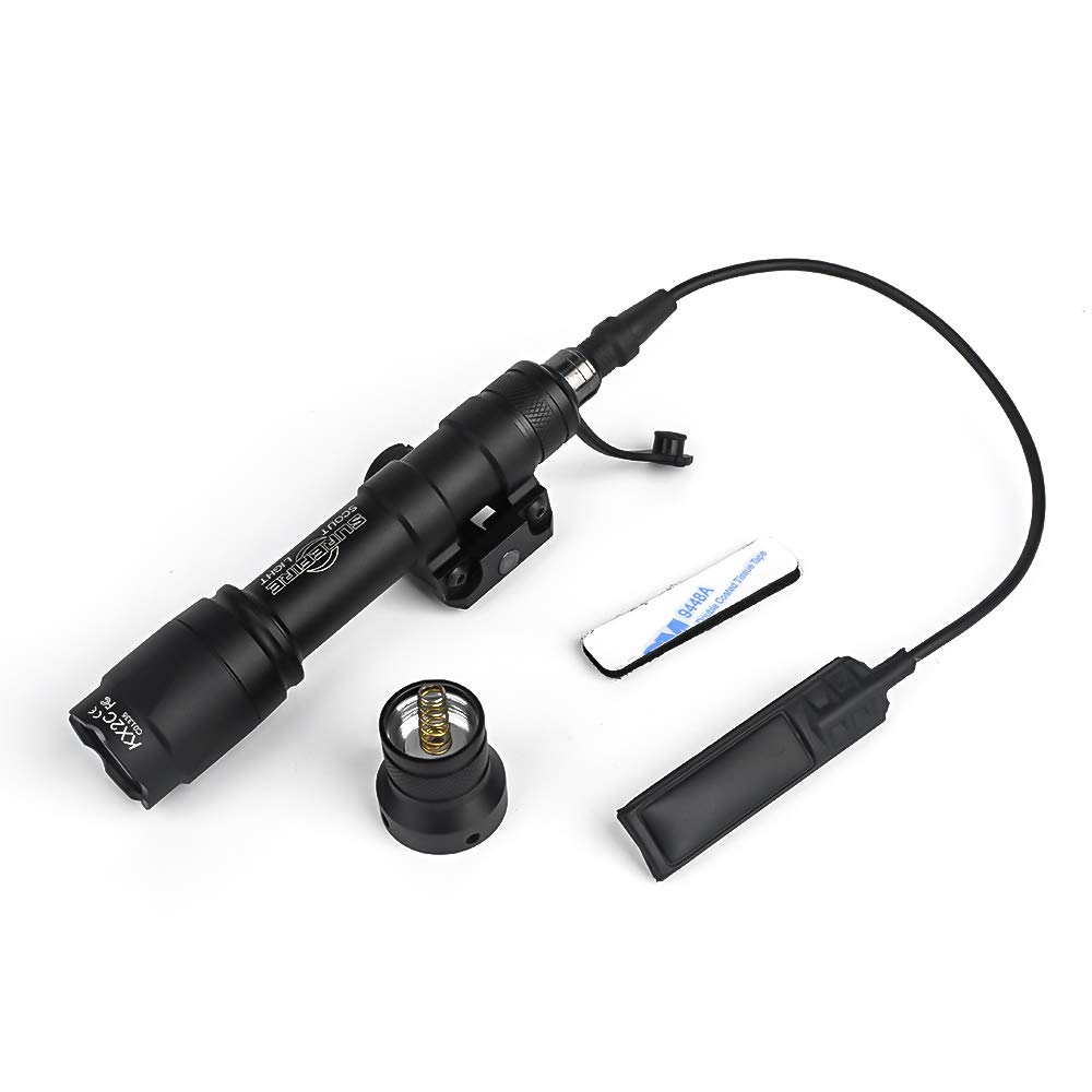 WADSN M600C Type Scout Flashlight with Remote and Push Switch, 20mm Rail Compatible, 600 Lumens, Airsoft Tactical Light (Black)