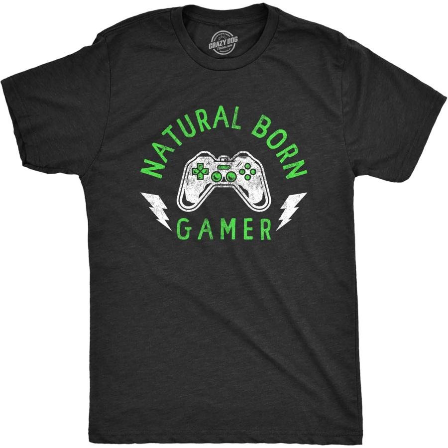 Mens Natural Born Gamer T Shirt Funny Video Game Lovers Controller Tee for Guys XXXXXL разноцветный