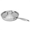 Non-Stick 24cm Stainless Steel Frying Pan, Compatible with Induction & Dishwasher, Includes Pot Lid