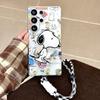 Cartoon Cute Illustration Snoopy Daily Life Phone Case For Samsung S21 S22 S23 S24 S25 S26 Ultra Plus Note 10 Funny Snoopy Stand