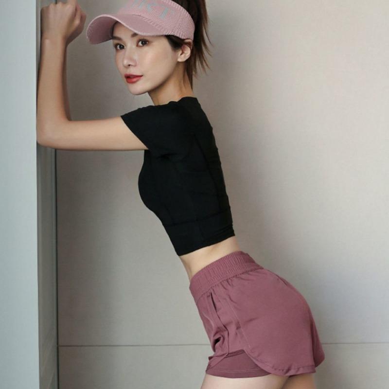 Women's Summer Quick-Dry Fake Two Loose Sports Shorts  Thin Training Yoga Running Casual Pants