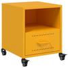 VidaXL Table de chevet jaune moutarde 36x39x43,5 cm acier, armoire, meubles de chambre à coucher, support de téléphone, 846710