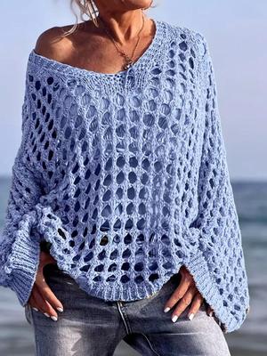 2026 Sexy Knit Hollow Sun Protection Shirt - Women's Spring/Summer Beach Cover-up Outerwear