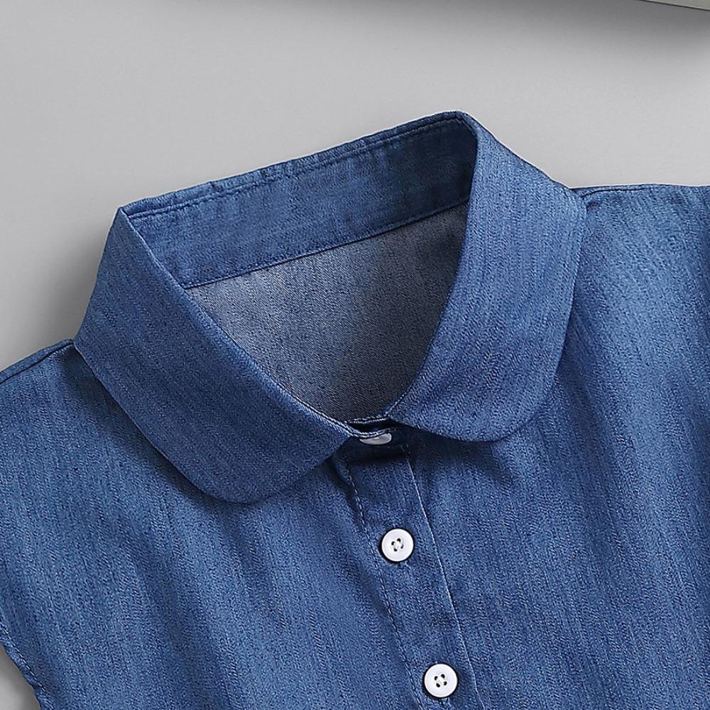 Adjustable Straps Detachable Collar Round Neck Shirt Collar Simple Denim Fake Collar  Autumn Winter