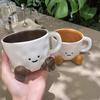 300ml Ceramic Mug Cartoon Feet Design Hot Cold Drinks Mug Suitable Capacity Happy Face Ceramic Tea Mug Drinkware