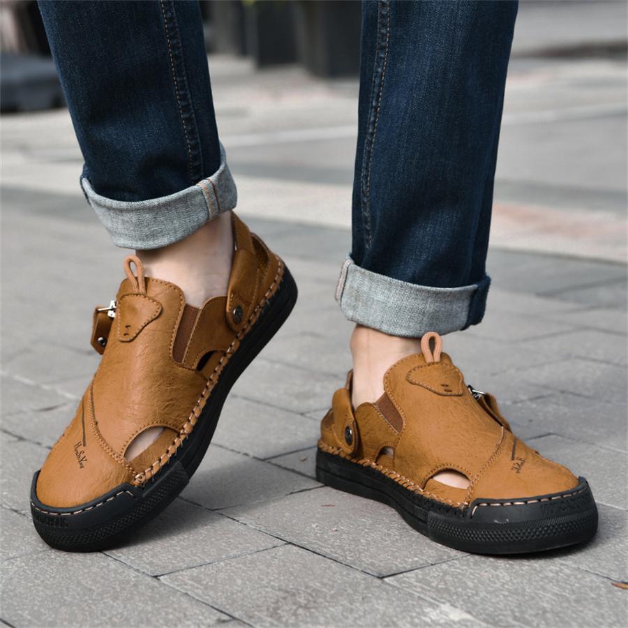 Fashion 2025 Casual Men Sandals Covered Toe Summer Beach Shoes Breathable Hole Sneakers Outdoor Quick Drying Casual Sandals Big Size 48