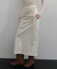 Aente Cotton Slit Long Skirt - Ecru