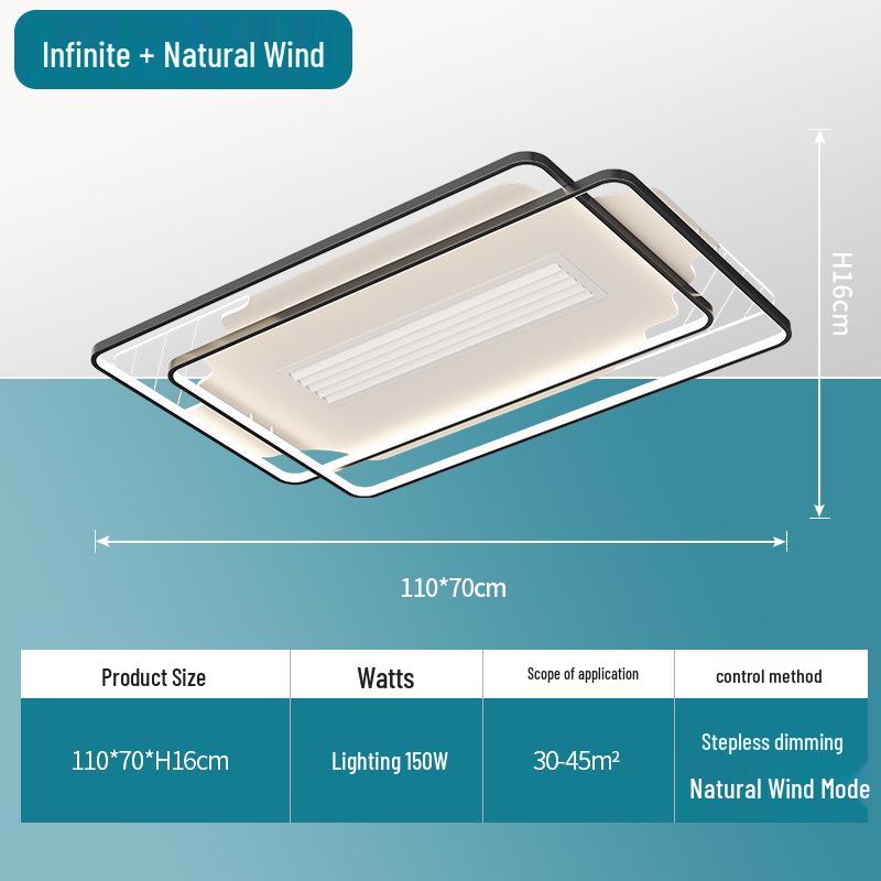 Modern Minimalist Leafless Ceiling Fan with Light - Large Airflow for Living Room & Bedroom