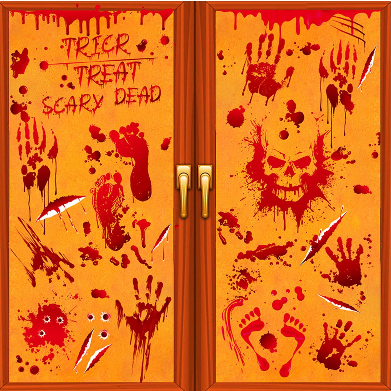 

Halloween Blood Stickers 9 Piece Waterproof Halloween Stickers For Adults Realistic Decals Spooky Decorations For Door Wall CN