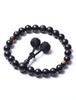 Bodhichitta Prayer Beads for Striped Brahma 2 Heavenly Tiger Eye Buddhist Informal Prayer Obon Everyday For All 12mm Men, Ebony, Matte, Tenbou,