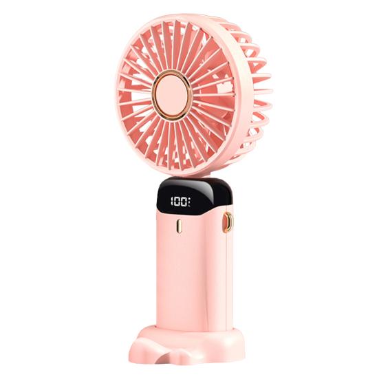 

Практичный мини-вентилятор с дисплеем в реальном времени, 3000 мАч, легкое светодиодное охлаждение розовый