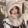 Ear Protection Women Winter Balaclava Hats One-Piece Neck Collar Beanies Caps Knitted Hooded Caps