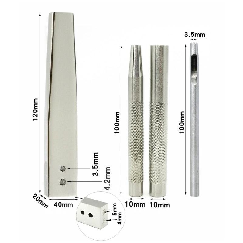 40 Sets Rivets and Burrs with 3.5 Rivet Punch Tool and Install Setting Tool for Leather Belt, Wallets, Handbags, Rope