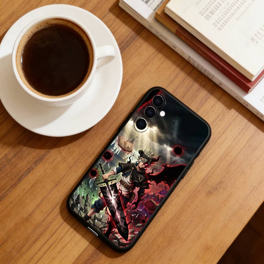 Anime B-Black Clover A-Asta Phone Case For Samsung Galaxy A73,A72,A71,A70,A53,A52,A51,Soft Silicone Black Cover