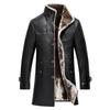 Men's Genuine Leather Mid-length Stand-up Collar Sheepskin Fur All-in-one Men's Thickened Fur Coat