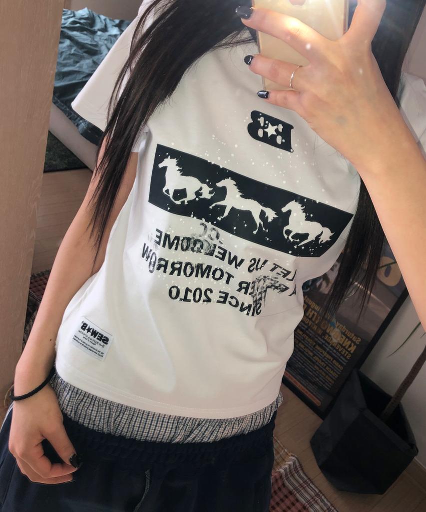 Ssobi B3 Semi-Crop Short Sleeve Tee [White]