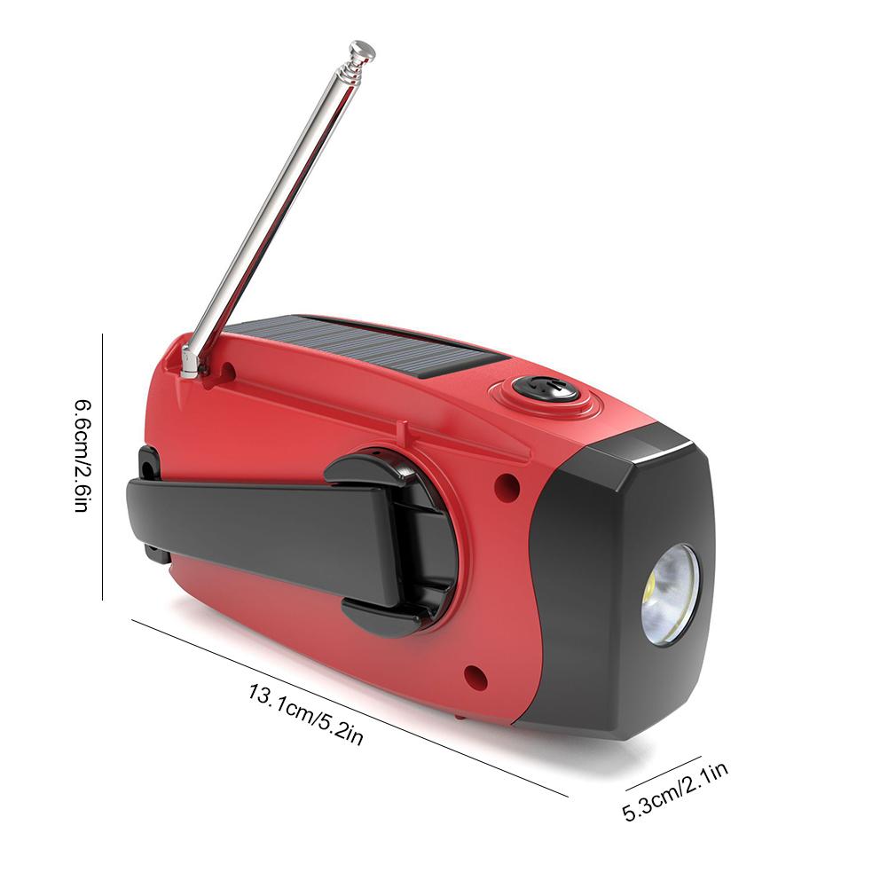 Emergency Hand Crank Radio USB Charged & Solar Power Radios Emergency Flashlight Multifunctional 2000mAh for Camping Emergency