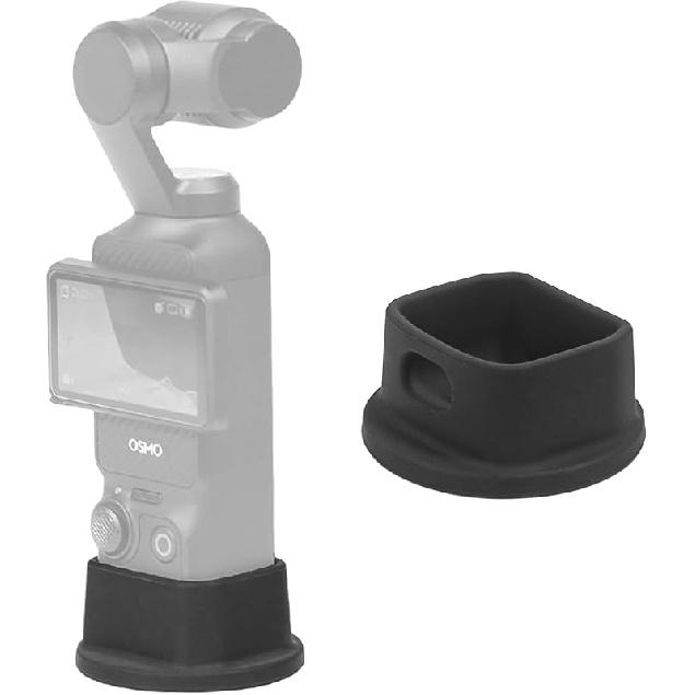 FiTSTILL Черный силиконовый нескользящий настольный держатель для DJI Osmo Pocket 3, Легкий и компактный, с отверстием для портативной зарядки, Опорная база OSMO Small