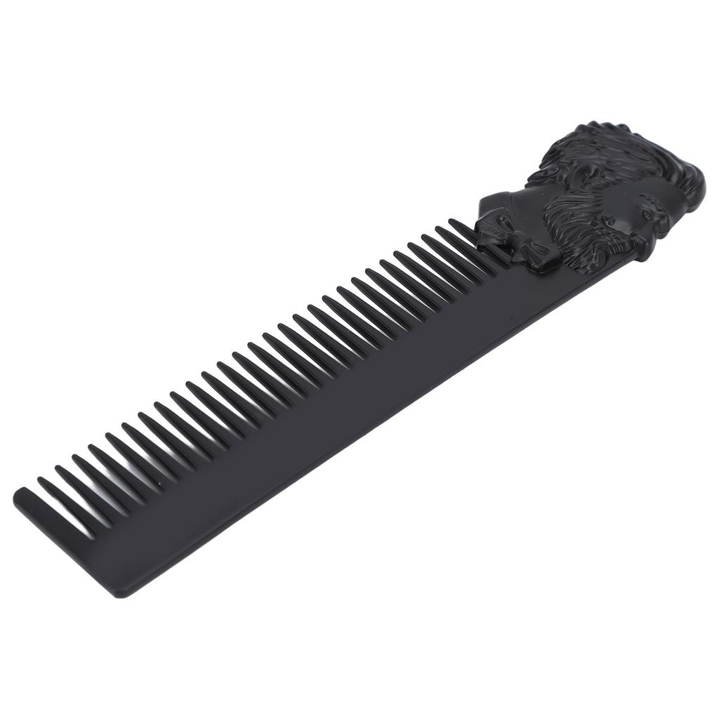Zinc Alloy Oil Hair Comb Portable Three Dimensional Engraving Vintage Beard Comb for Hair Salon Home Black