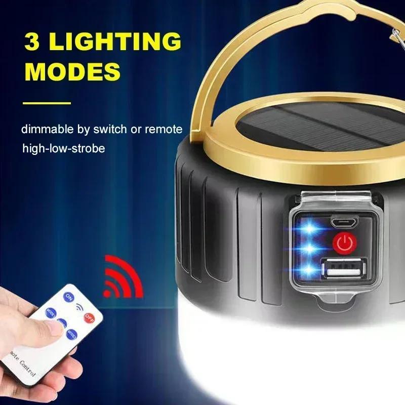 Portable Flashlight Power Bank LED Camping Lanterns with Remote Control Waterproof Outdoor Tent Light Rechargeable Camping Light
