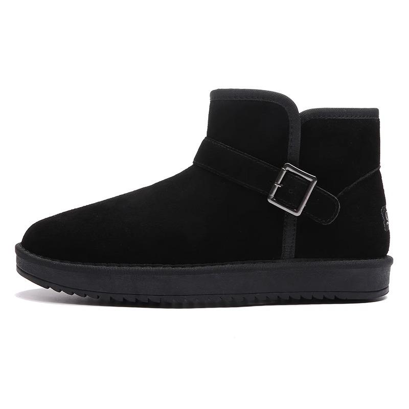 Snow boots women's 2025 new winter piled thickened short boots matte non-slip medium tube warm thick-soled cotton shoes