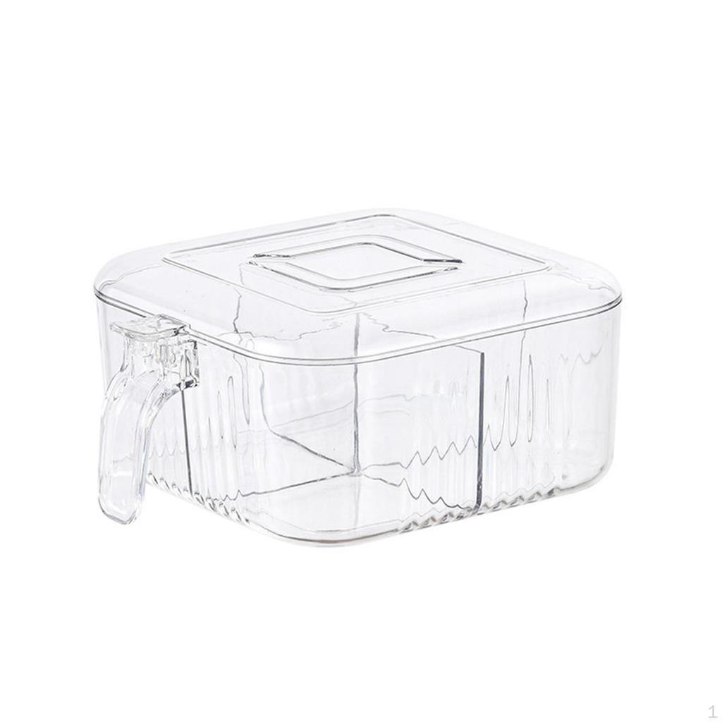 4 Storage Compartments Seasoning Box for Dining Table Home Kitchen