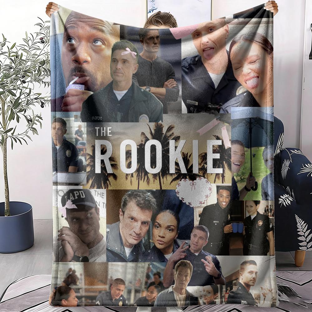 GUOYU Blanket TV The RRookie Throw Soft Flannel Throw Summer Blanket Lightweight Cozy Nap Blanket for Sofa Bed Travel