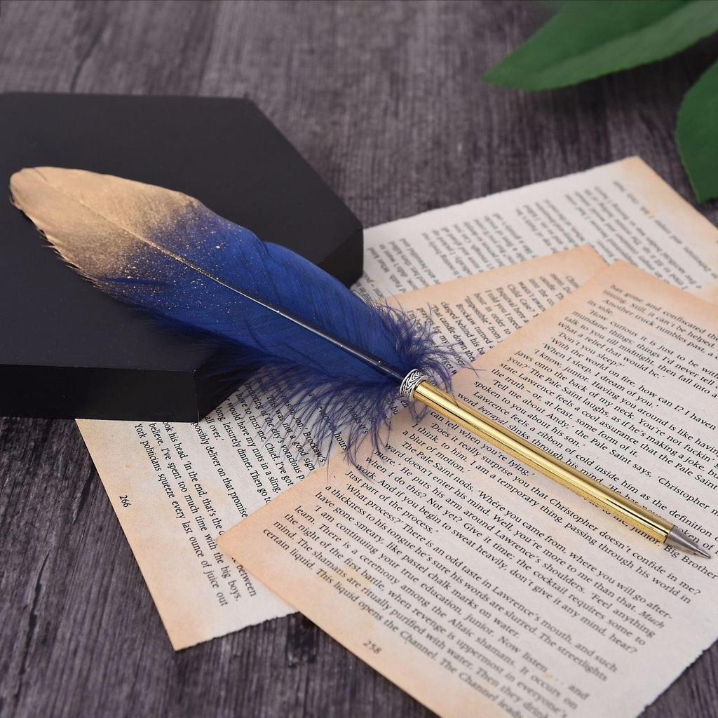 1/3pcs Charming Feather Style Ballpoint Pen - Perfect for Office, School, and Gifts