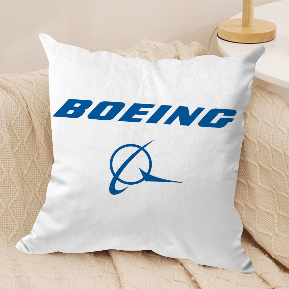 Fashion The Boeing Company Cushion Cover Silky Short Plush DoubleSided Printed Pillow Case for Sofa All Seasons Home Decor Gift