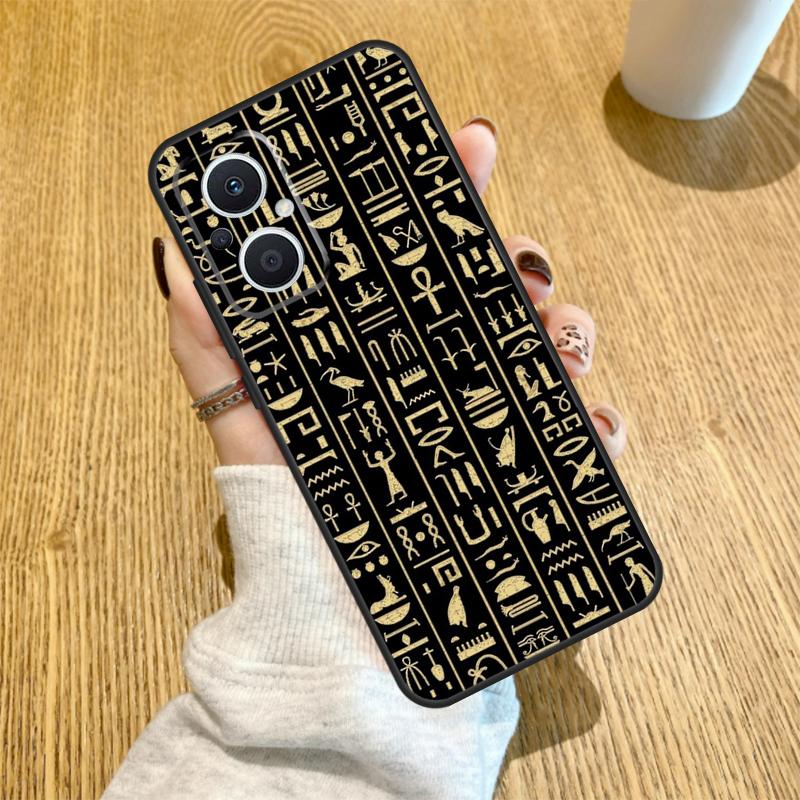 Ancient Egyptian Hieroglyphic Funda For OPPO Reno 7 8 Lite 14 F 13F 12F 11F 13 12 11 10 Pro OPPO Find X9 X8 X6 X5 Pro Case