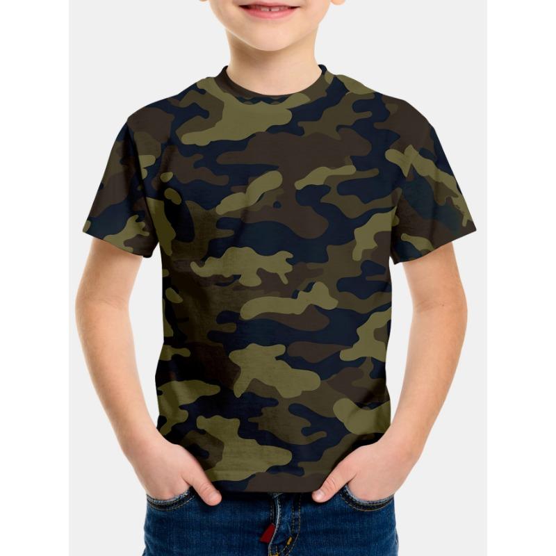 

Детская футболка Детская одежда Топы Mystic Forest Camo 2024 Детская весенняя одежда Одежда для маленьких мальчиков Футболка с коротким рукавом Топ для мальчиков 100